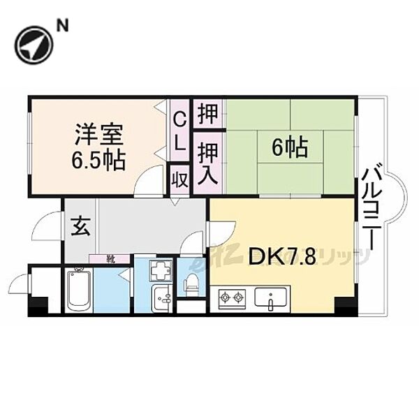 タワー・ア・ラ・モード 503｜奈良県奈良市富雄元町一丁目(賃貸マンション2DK・5階・50.07㎡)の写真 その2