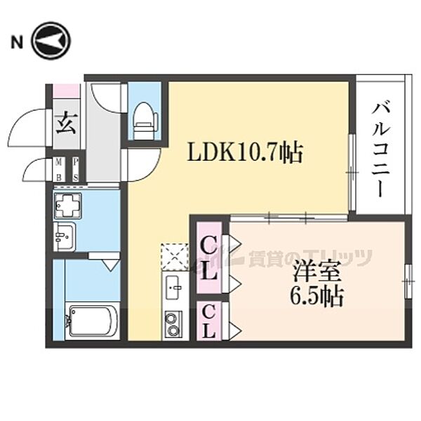 大阪府寝屋川市上神田1丁目(賃貸アパート1LDK・2階・40.29㎡)の写真 その2