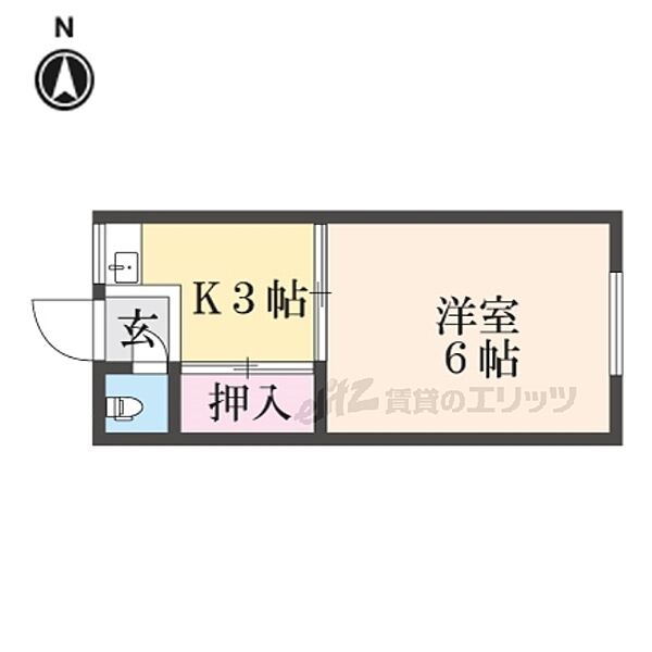 奈良県大和高田市有井(賃貸アパート2K・2階・16.00㎡)の写真 その2