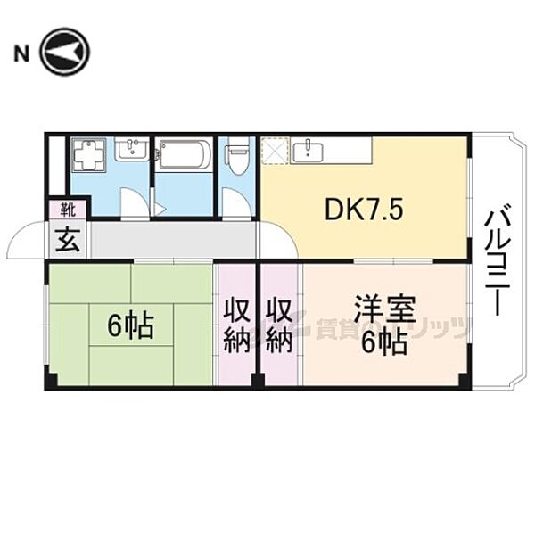 大阪府四條畷市岡山5丁目(賃貸アパート3DK・2階・48.47㎡)の写真 その1