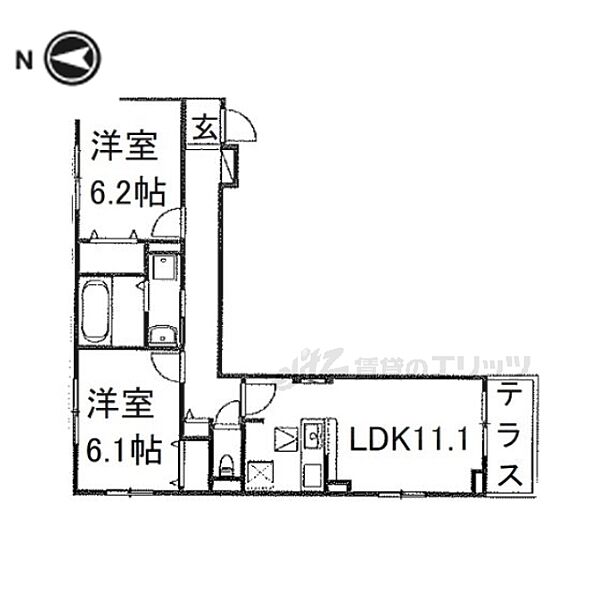 大阪府寝屋川市東神田町(賃貸アパート2LDK・1階・58.24㎡)の写真 その2