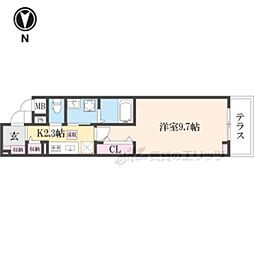 JR奈良線 奈良駅 徒歩11分の賃貸アパート 1階1Kの間取り