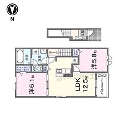 クラッシー　ハウス 2階2LDKの間取り