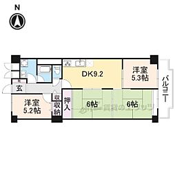 JR関西本線 奈良駅 徒歩3分の賃貸マンション 11階4LDKの間取り