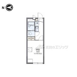 レオパレス清都 2階1Kの間取り