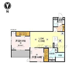 吉勇 1階2LDKの間取り