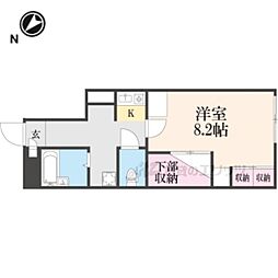 レオパレスＳＨＯＷ 1階1Kの間取り