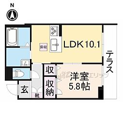 シャーメゾンＦＵＪＩＭＯＴＯ 1階1LDKの間取り