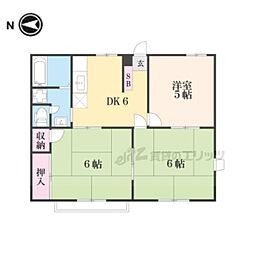 ヴィラコート香芝 2階3DKの間取り