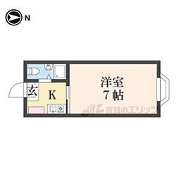 ジャンギャバン新大宮 4階1Kの間取り