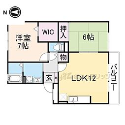 グランドールサンエイ 1階2LDKの間取り