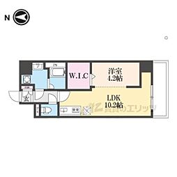 天理市三島町マンション 1LDKの間取図画像