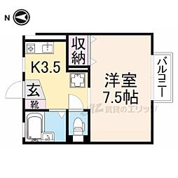 メイプルハイツ 1Kの間取図画像