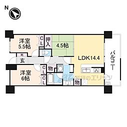 プレミスト天理 3LDKの間取図画像