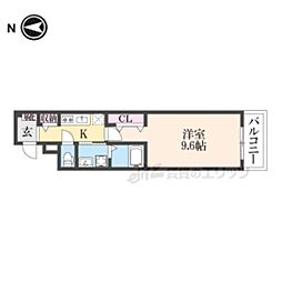 ガルデニア1 1Kの間取図画像