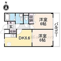 ソル・レヴェンテ 2DKの間取図画像