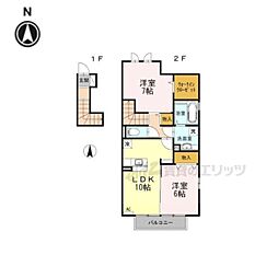 プラムガーデン 2LDKの間取図画像