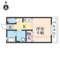 メゾン・ド・スリシエD 1Kの間取図画像