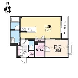 シャーメゾン五位堂 1LDKの間取図画像
