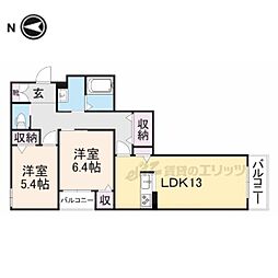 Princesscourt 2LDKの間取図画像