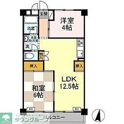 長瀬第1マンション 3DKの間取図画像