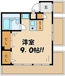 アヴェニュー千歳台 ワンルームの間取図画像