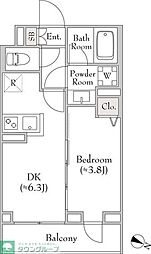 Dimus中野富士見町 1DKの間取図画像