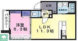 ポルト・ボヌール 1LDKの間取図画像