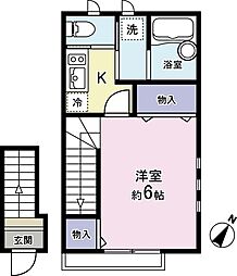 ルミエール沼袋 1Kの間取図画像