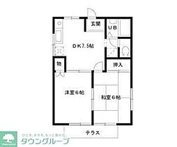 サマックスビレッジC 2DKの間取図画像
