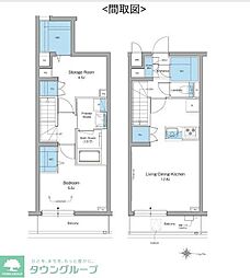 ルフォンリヴェント杉並永福 1SLDKの間取図画像