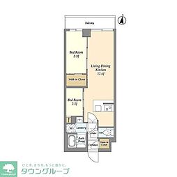 ASYLCOURT練馬中村橋 2LDKの間取図画像