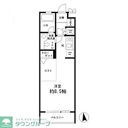 RESIDIA笹塚 ワンルームの間取図画像