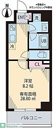 レコルトヴィル高円寺 1Kの間取図画像