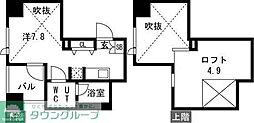 スパシエ新高円寺 ワンルームの間取図画像