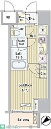 セリオ落合東中野 1Kの間取図画像