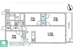 S-RESIDENCE富士見ヶ丘afford 2階2SLDKの間取り