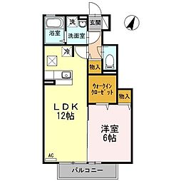 キールマルティーニ 1階1SLDKの間取り