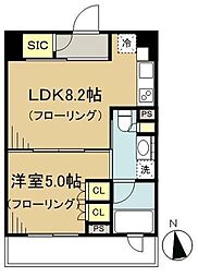 パークアクシス高田馬場 9階1LDKの間取り