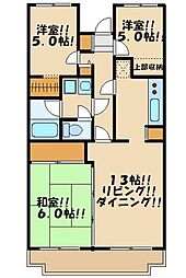 カサグランデ永福 2階3LDKの間取り