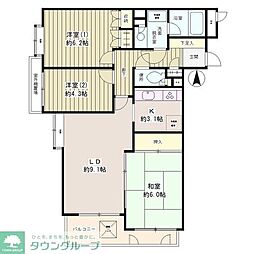 フラット浜田山 3階3LDKの間取り