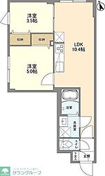 ウェルスクエア桜上水 2階2LDKの間取り