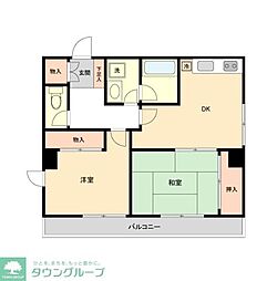 ミール千歳烏山 2DKの間取図画像