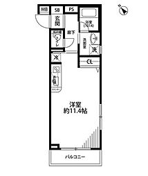 プレール・ドゥーク下井草 3階1Kの間取り
