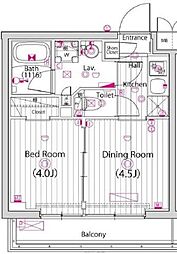 ガーラ練馬グランドステージ 4階1DKの間取り