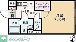 エルファーロ笹塚II 1階1Kの間取り