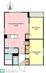 SOLASIA residence 中野 5階2LDKの間取り