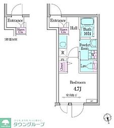 デュオメゾン高円寺駅前 2階1Kの間取り
