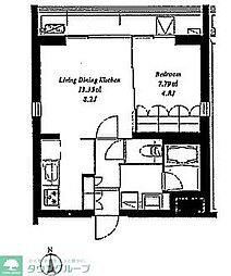 フレンシア高円寺 2階1LDKの間取り