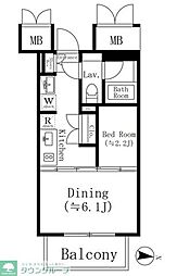 ＫＯＥＮＪＩ　Ｃｒｏｓｓｏｖｅｒ 3階1DKの間取り